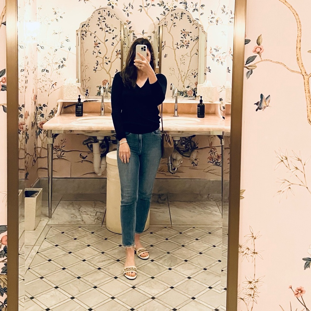 paige sarah slim crop, size 27